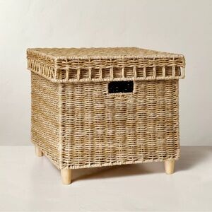 Hearth & Hand Magnolia Woven Wicker Garden & Patio Storage Box w/ Lid NEW IN BOX